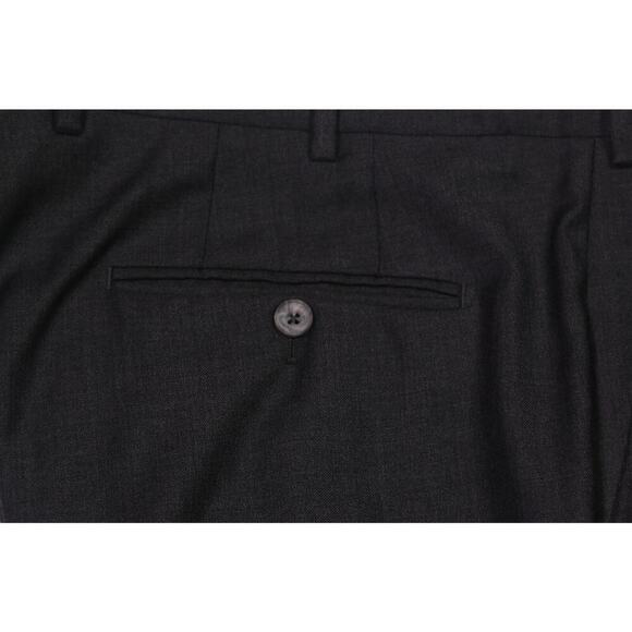 J. Hilburn Solid Gray Flat Front VBC Wool Flat Front Dress Pants Trousers 36x28 - Picture 3 of 6